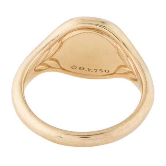 DAVID YURMAN 18K 750 YELLOW GOLD  DIAMOND 'K' INITIAL PINKY RING - Picture 6 of 8